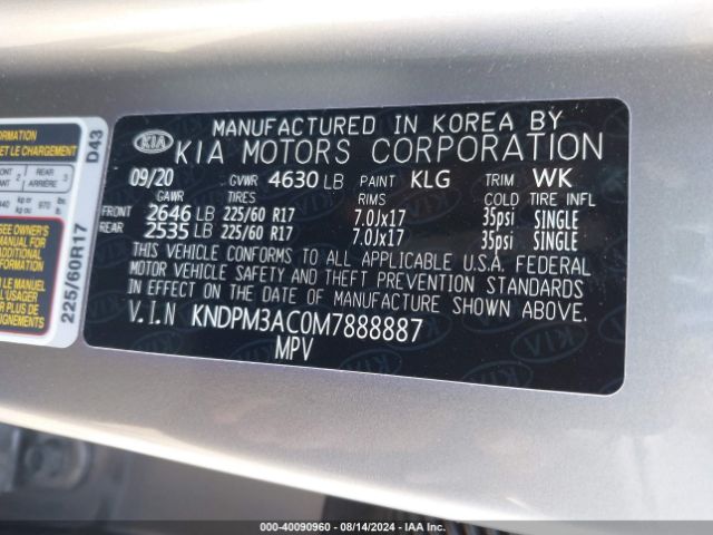 Photo 8 VIN: KNDPM3AC0M7888887 - KIA SPORTAGE 