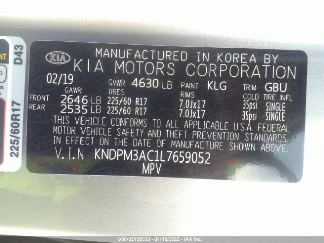 Photo 8 VIN: KNDPM3AC1L7659052 - KIA SPORTAGE 