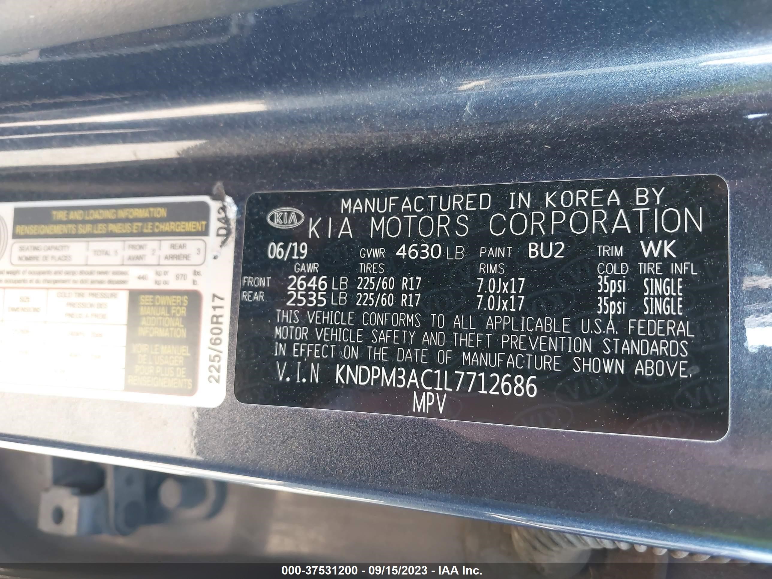 Photo 8 VIN: KNDPM3AC1L7712686 - KIA SPORTAGE 