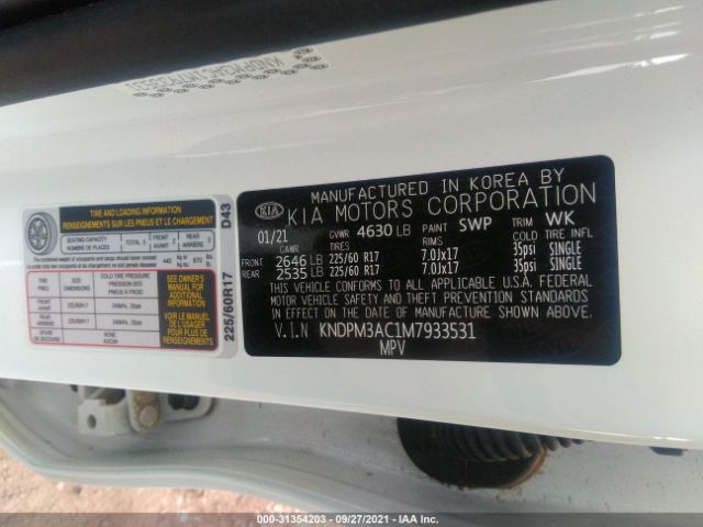 Photo 8 VIN: KNDPM3AC1M7933531 - KIA SPORTAGE 