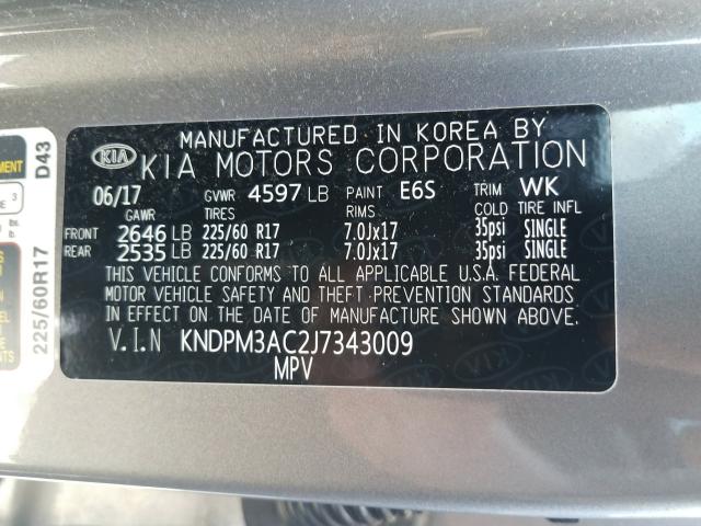 Photo 9 VIN: KNDPM3AC2J7343009 - KIA SPORTAGE 