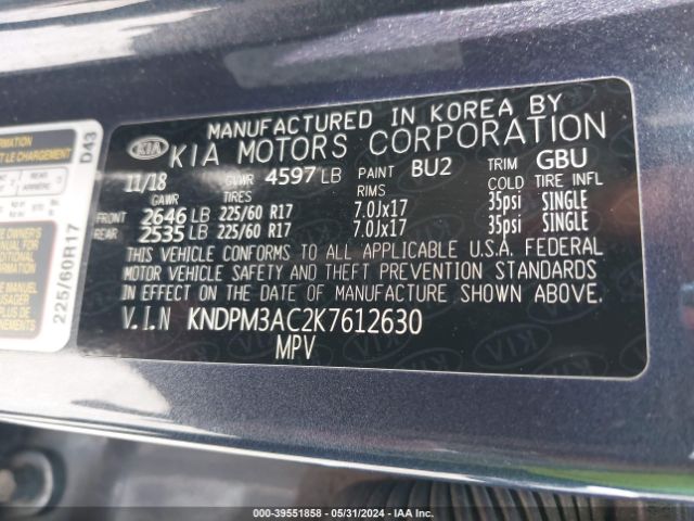 Photo 8 VIN: KNDPM3AC2K7612630 - KIA SPORTAGE 