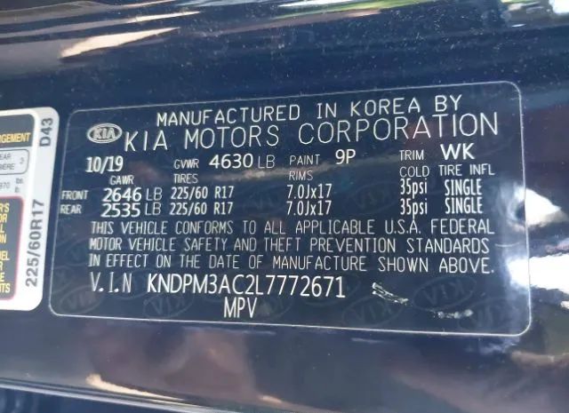 Photo 8 VIN: KNDPM3AC2L7772671 - KIA SPORTAGE 