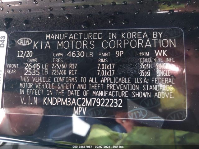 Photo 8 VIN: KNDPM3AC2M7922232 - KIA SPORTAGE 