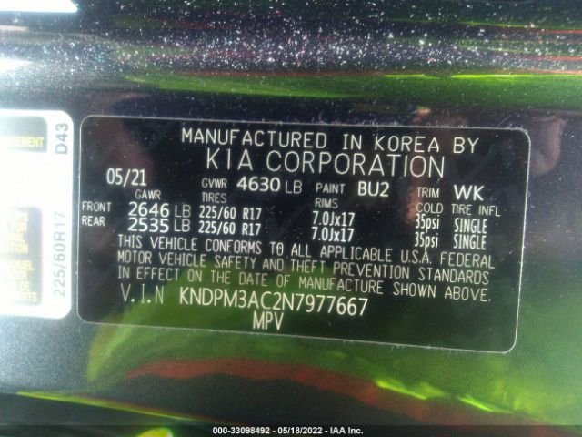 Photo 8 VIN: KNDPM3AC2N7977667 - KIA SPORTAGE 