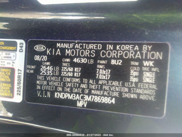 Photo 8 VIN: KNDPM3AC3M7869864 - KIA SPORTAGE 