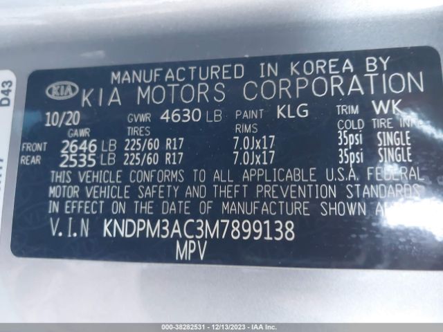 Photo 8 VIN: KNDPM3AC3M7899138 - KIA SPORTAGE 