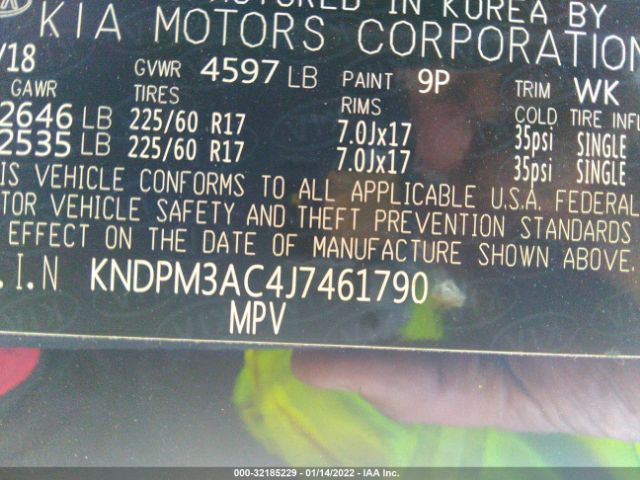 Photo 8 VIN: KNDPM3AC4J7461790 - KIA SPORTAGE 