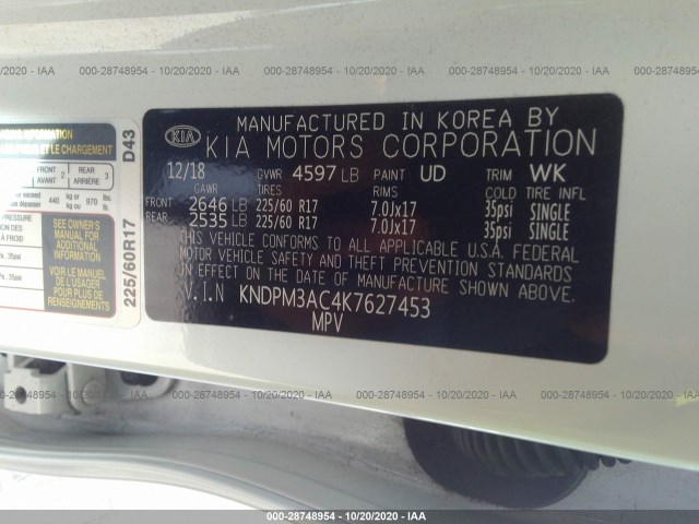 Photo 8 VIN: KNDPM3AC4K7627453 - KIA SPORTAGE 