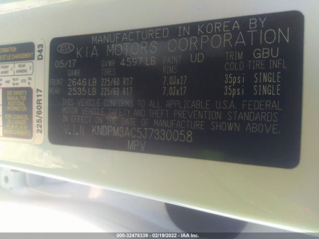 Photo 8 VIN: KNDPM3AC5J7330058 - KIA SPORTAGE 