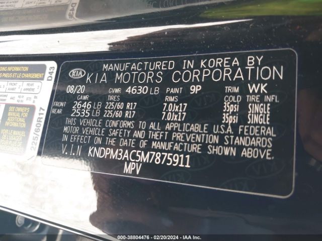 Photo 8 VIN: KNDPM3AC5M7875911 - KIA SPORTAGE 