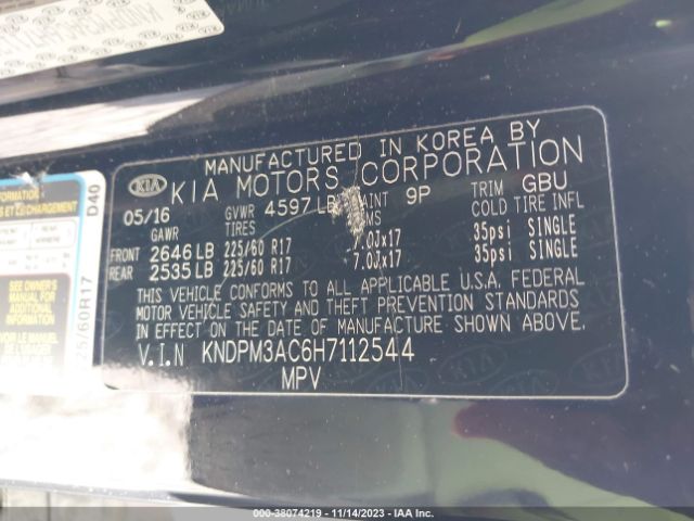 Photo 8 VIN: KNDPM3AC6H7112544 - KIA SPORTAGE 