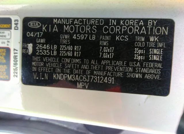 Photo 8 VIN: KNDPM3AC6J7312491 - KIA SPORTAGE 