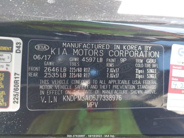 Photo 8 VIN: KNDPM3AC6J7338976 - KIA SPORTAGE 