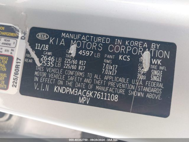 Photo 8 VIN: KNDPM3AC6K7611108 - KIA SPORTAGE 