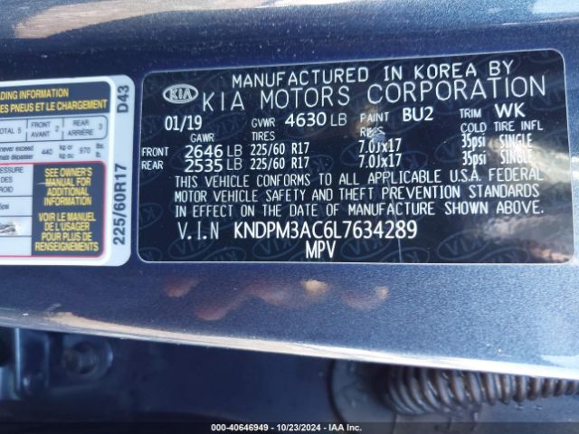 Photo 8 VIN: KNDPM3AC6L7634289 - KIA SPORTAGE 