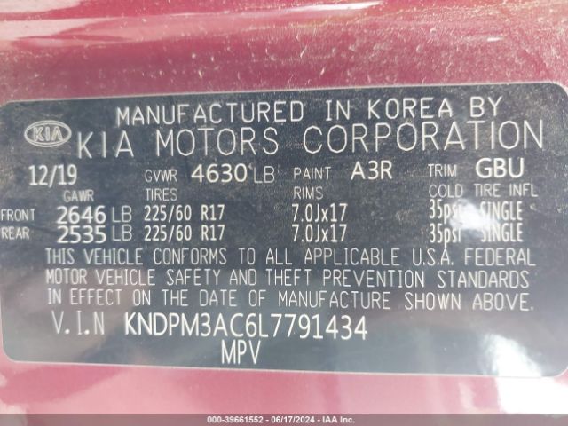 Photo 8 VIN: KNDPM3AC6L7791434 - KIA SPORTAGE 