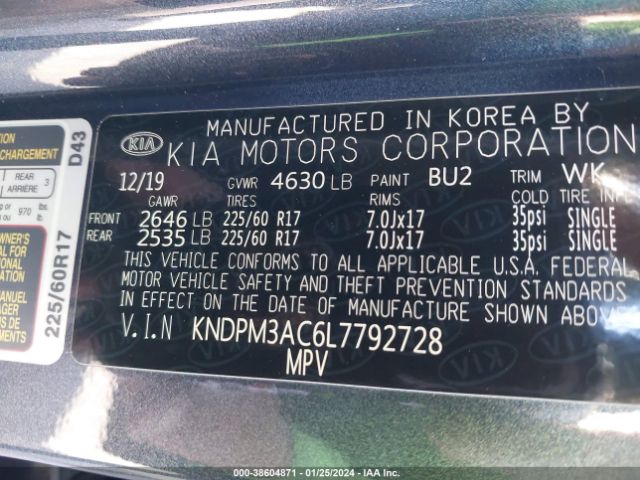 Photo 8 VIN: KNDPM3AC6L7792728 - KIA SPORTAGE 