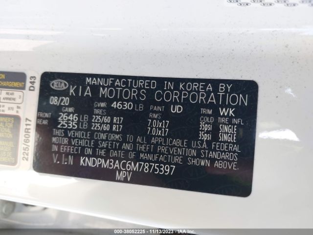 Photo 8 VIN: KNDPM3AC6M7875397 - KIA SPORTAGE 