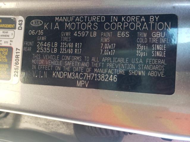 Photo 11 VIN: KNDPM3AC7H7138246 - KIA SPORTAGE 