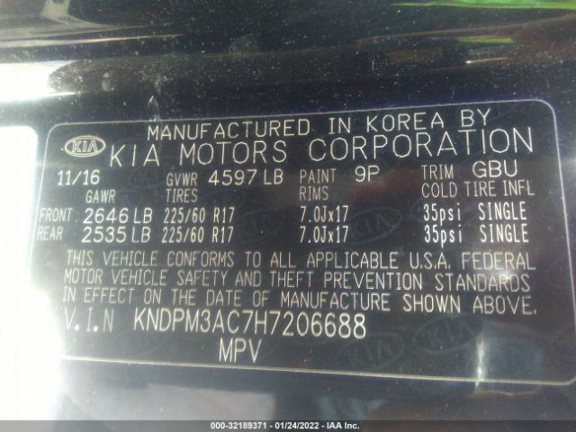 Photo 8 VIN: KNDPM3AC7H7206688 - KIA SPORTAGE 