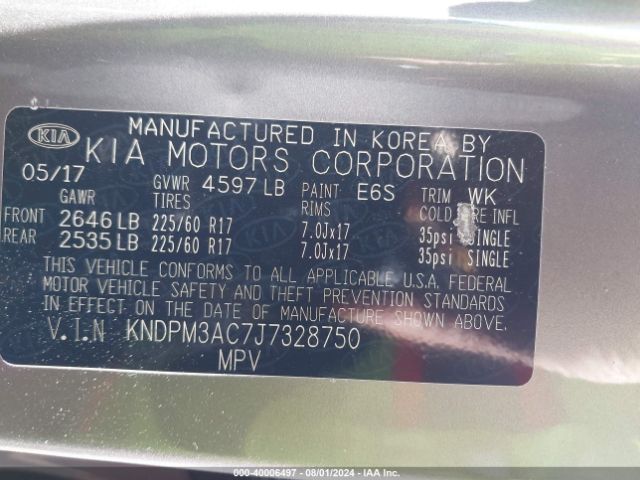 Photo 8 VIN: KNDPM3AC7J7328750 - KIA SPORTAGE 