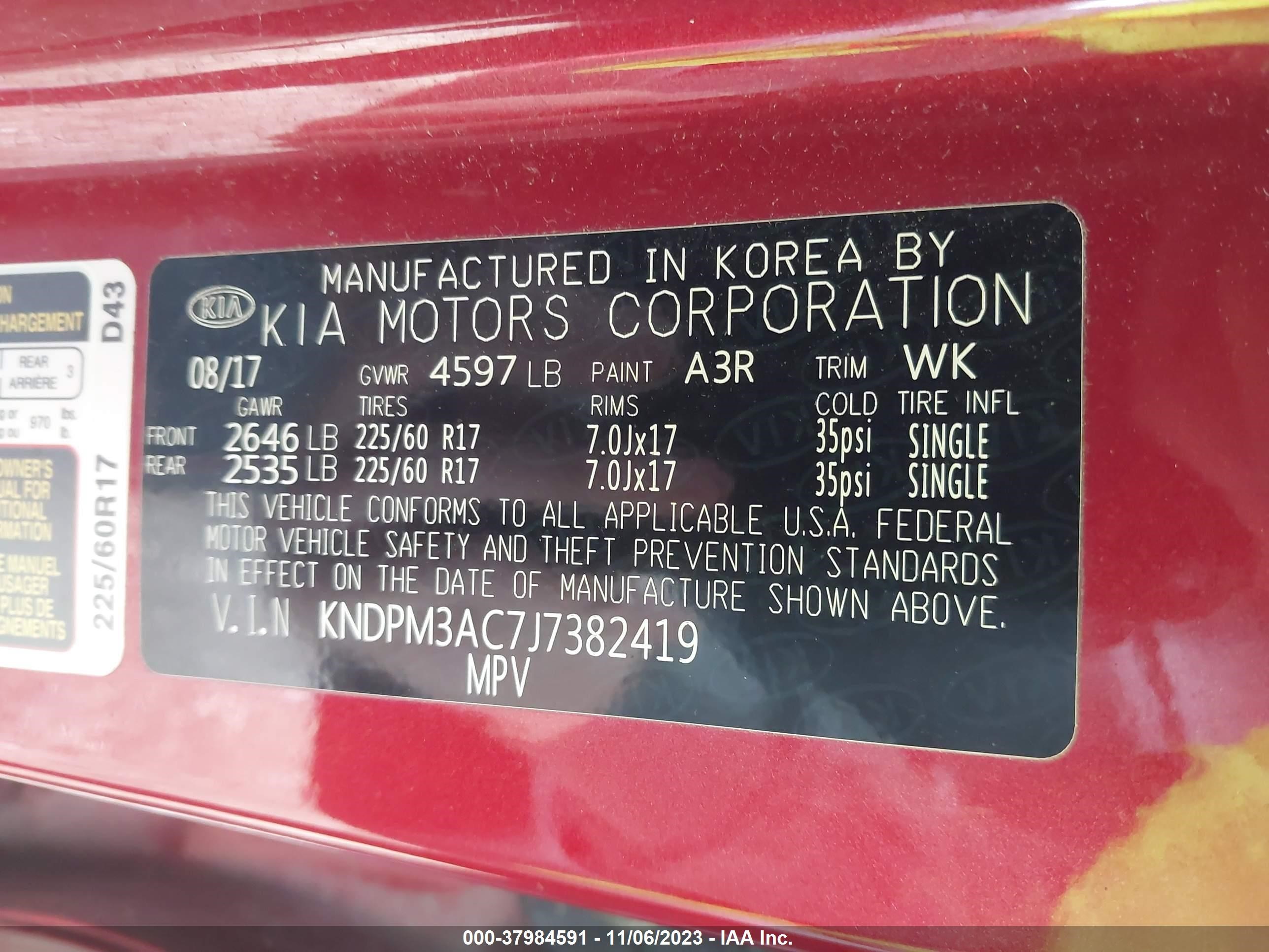 Photo 8 VIN: KNDPM3AC7J7382419 - KIA SPORTAGE 