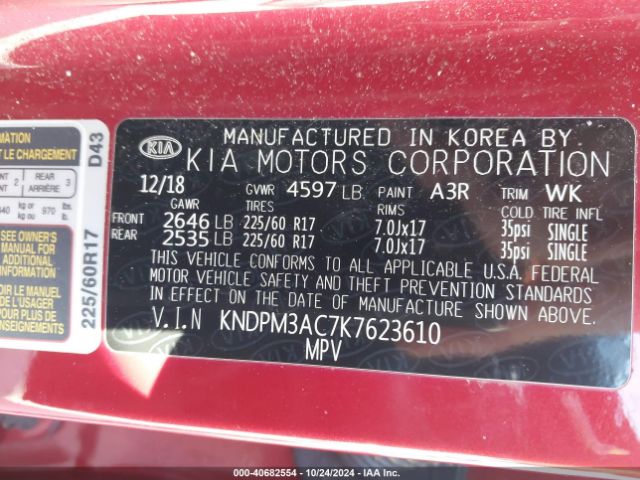 Photo 8 VIN: KNDPM3AC7K7623610 - KIA SPORTAGE 