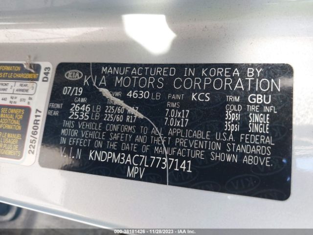 Photo 8 VIN: KNDPM3AC7L7737141 - KIA SPORTAGE 