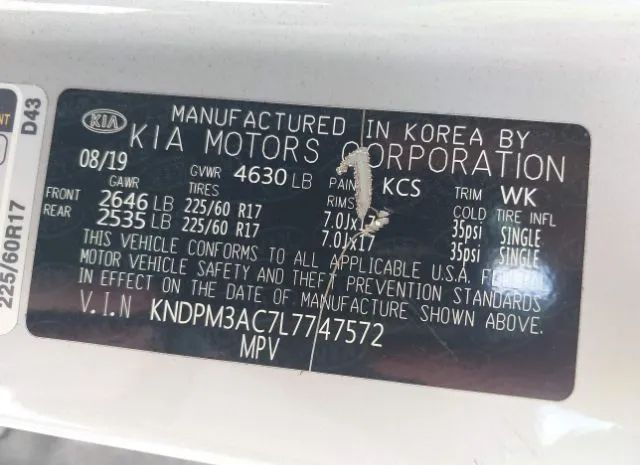 Photo 8 VIN: KNDPM3AC7L7747572 - KIA SPORTAGE 