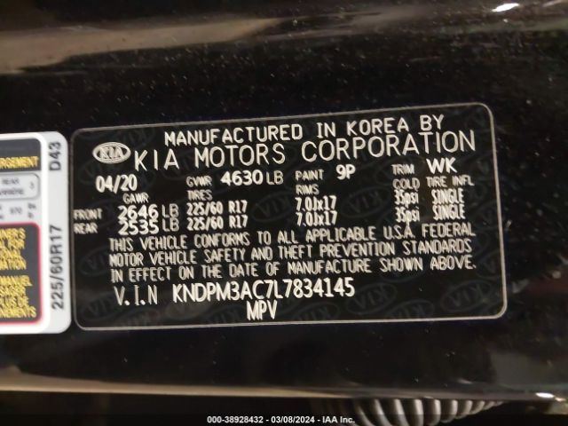 Photo 8 VIN: KNDPM3AC7L7834145 - KIA SPORTAGE 