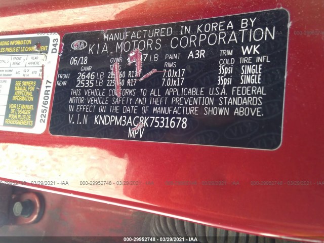 Photo 8 VIN: KNDPM3AC8K7531678 - KIA SPORTAGE 