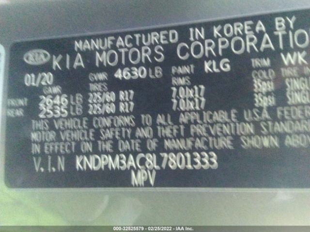 Photo 8 VIN: KNDPM3AC8L7801333 - KIA SPORTAGE 