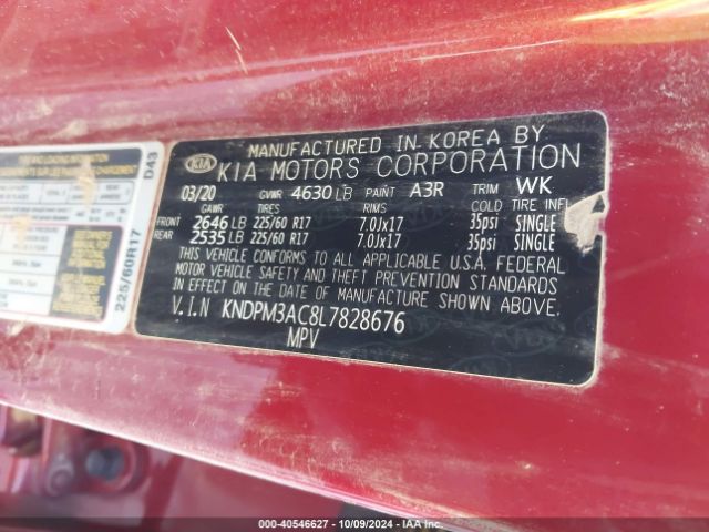 Photo 8 VIN: KNDPM3AC8L7828676 - KIA SPORTAGE 