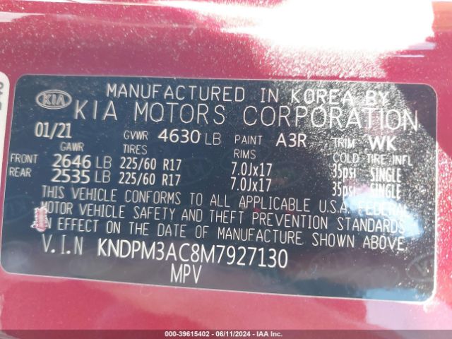 Photo 8 VIN: KNDPM3AC8M7927130 - KIA SPORTAGE 