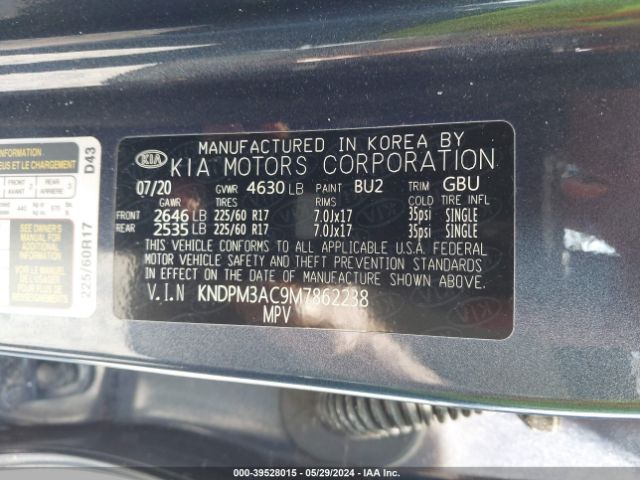 Photo 8 VIN: KNDPM3AC9M7862238 - KIA SPORTAGE 