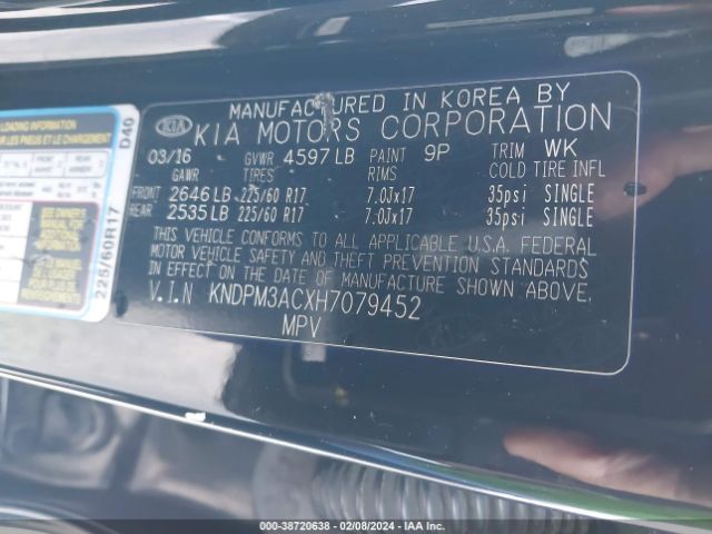 Photo 8 VIN: KNDPM3ACXH7079452 - KIA SPORTAGE 