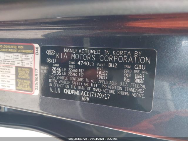 Photo 8 VIN: KNDPMCAC0J7379717 - KIA SPORTAGE 