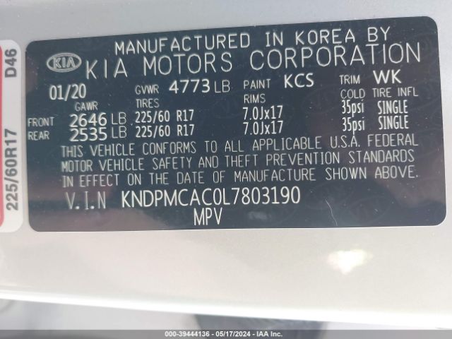 Photo 8 VIN: KNDPMCAC0L7803190 - KIA SPORTAGE 