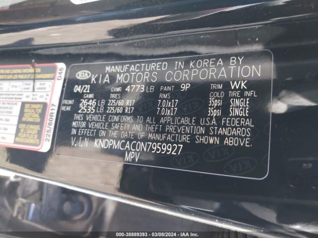 Photo 8 VIN: KNDPMCAC0N7959927 - KIA SPORTAGE 