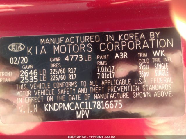 Photo 8 VIN: KNDPMCAC1L7816675 - KIA SPORTAGE 