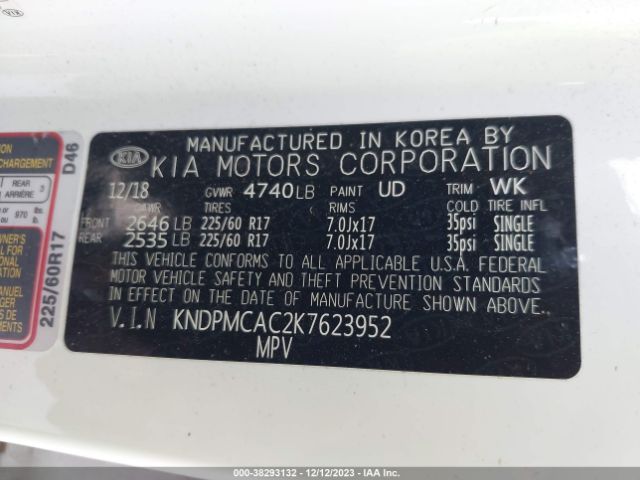 Photo 8 VIN: KNDPMCAC2K7623952 - KIA SPORTAGE 