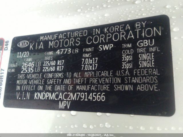 Photo 8 VIN: KNDPMCAC2M7914566 - KIA SPORTAGE 