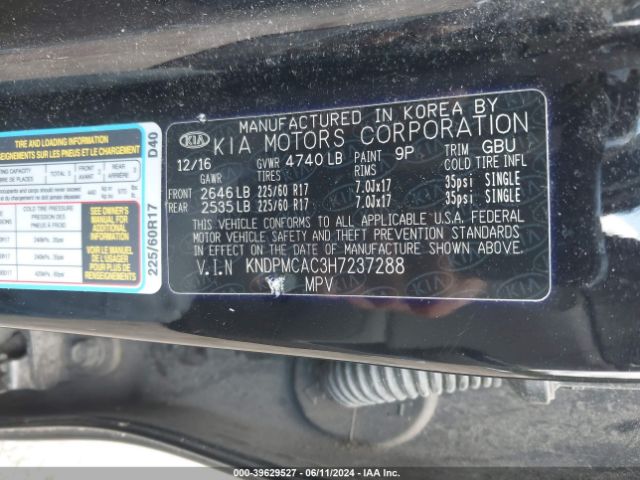 Photo 8 VIN: KNDPMCAC3H7237288 - KIA SPORTAGE 