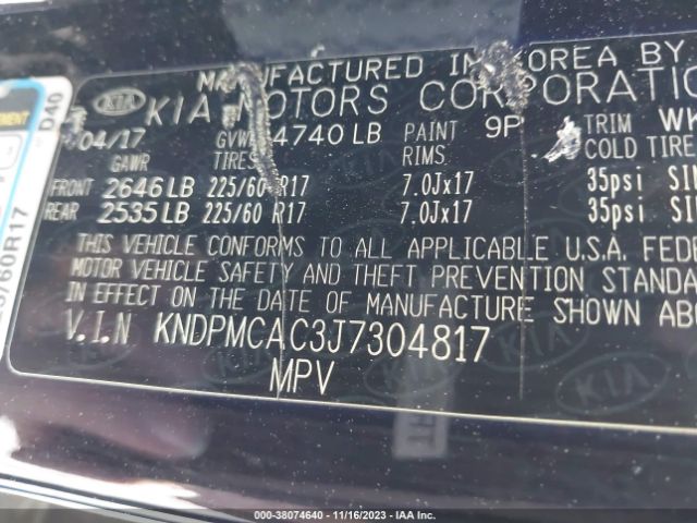 Photo 8 VIN: KNDPMCAC3J7304817 - KIA SPORTAGE 