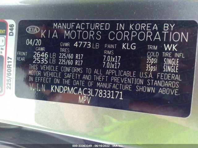 Photo 8 VIN: KNDPMCAC3L7833171 - KIA SPORTAGE 