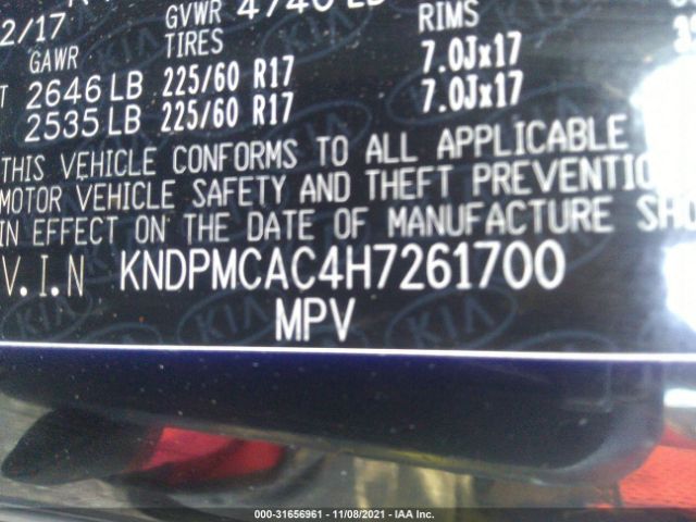 Photo 8 VIN: KNDPMCAC4H7261700 - KIA SPORTAGE 