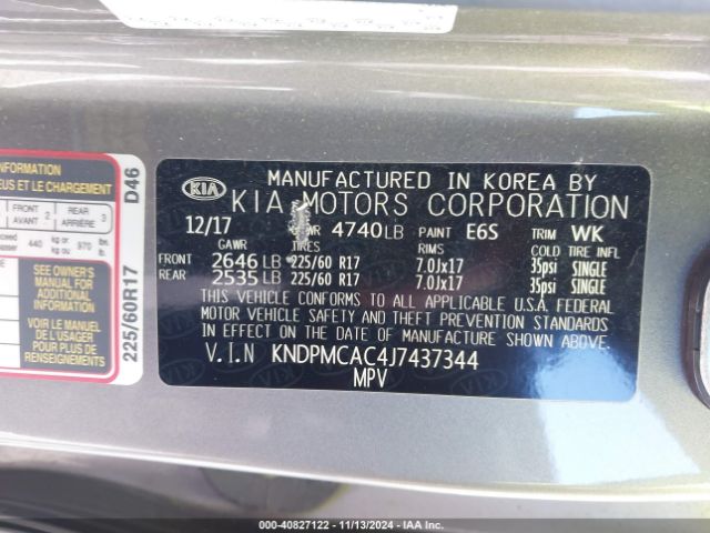 Photo 8 VIN: KNDPMCAC4J7437344 - KIA SPORTAGE 