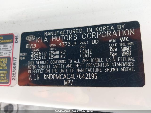 Photo 8 VIN: KNDPMCAC4L7642195 - KIA SPORTAGE 