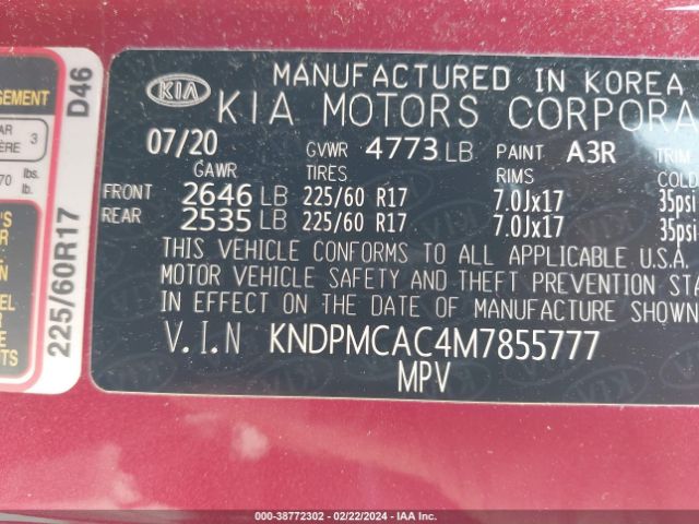 Photo 8 VIN: KNDPMCAC4M7855777 - KIA SPORTAGE 